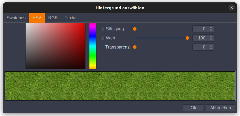 Farbspektrum HSV: Farbton-Sättigung-Helligkeit